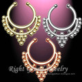 Gold Silver Clip On Tribal Body Jewelry Septum